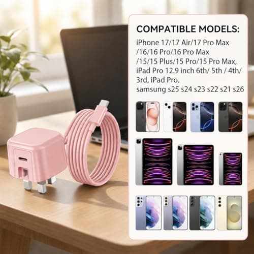 For iPhone 18 Pro Max 17 16 15 60W USB-C to C Charger Plug and Cable AVS — view 3