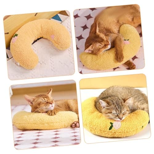VICASKY 2pcs U-shaped Cat Pillow for Pets Soft and Comfortable Neck Support Made of Flannelette and Pearl Cotton, Washable Kitten Pillow for Sleeping and Hugging — view 5