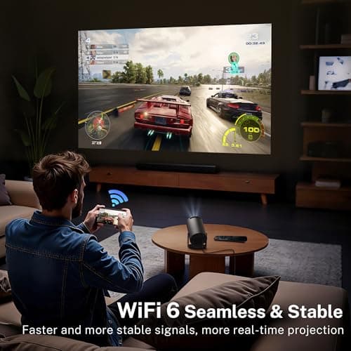 Mini Portable Projector for Bedroom 4K Support App Control Upgraded 300Pro+ — view 6