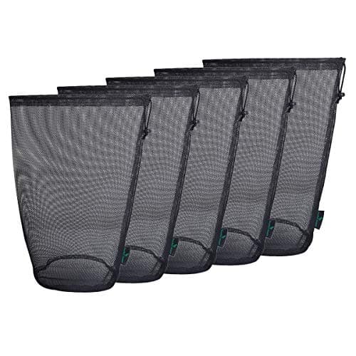 iBasingo 5-Pack Drawstring Mesh Bags Nylon Stuff Sack BVP05
