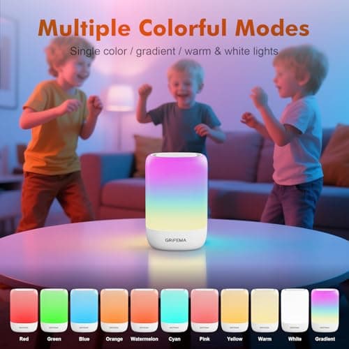 GRIFEMA LED Touch Bedside Lamp RGB Colour Changing — view 4