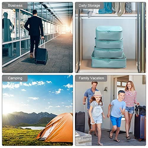 OSDUE Packing Cubes for Suitcases, 6 PCS Travel Luggage Packing Organizers Waterproof Travel Essentials Bag Accessories, Clothes Cosmetics Toiletries Storage Bags, Bright Blue — view 5