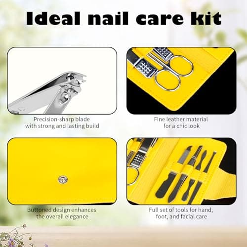 LECEHIVO 32 Set Manicure Kit Bulk with Travel Bag 7 in 1 Stainless Steel Mini Nail Clippers Professional Nail Care Kit for Valentine Home Women Men Pedicure Grooming — view 3