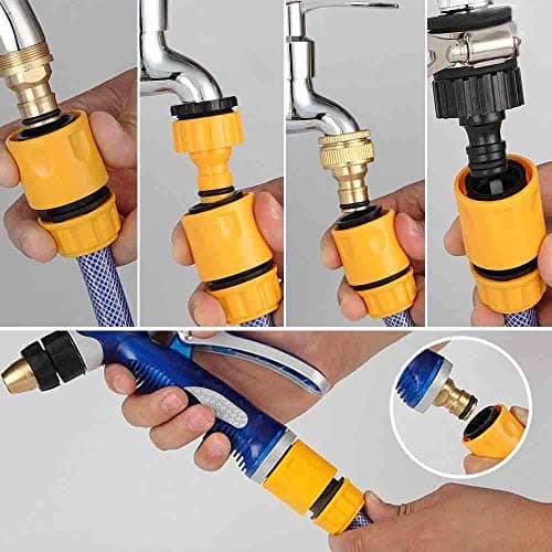 BABADU Garden Hose Pipe Connector Kit 20 Pack: Hoses Nozzle, Hose Repair Connector, Quick Connect, Y Splitter, Male Threaded Adapter, Male&Female Connectors, 2 Way Tap Fittings,Multi Faucet Connectors — view 5