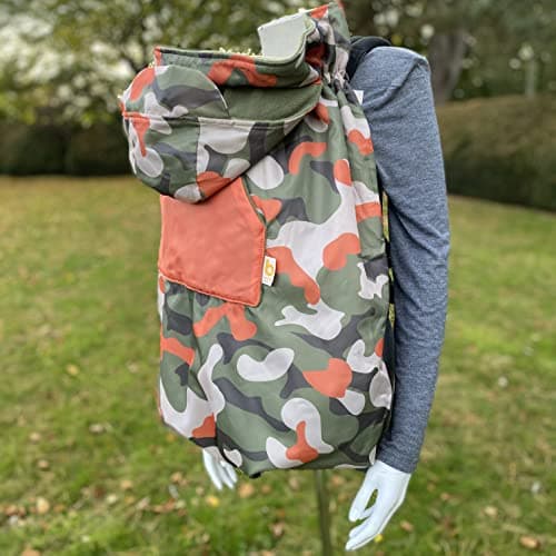 BundleBean - Babywearing All-Weather Waterproof Sling and Baby Carrier Cover (Camo) - Rain Cover with Fleece Lining, Universal Fit, Fits Front & Back Carriers, Protection from Rain & Wind — view 6