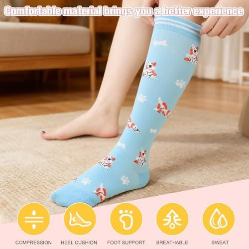 Zuimei 6 Pairs 20-30 mmhg Compression Socks for Women Men — view 4