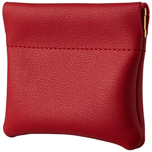 Travelambo Leather Squeeze Coin Purse Pouch Change Holder for Men & Women 2 pcs Set (Red Classic) — view 3