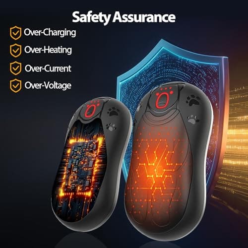 OUTJUT Dual-Sided Hand Warmers Rechargeable 12000mAh, Electric Hand Warmer Split 2 Pack, Portable Pocket Warmer Reusable 3 Quick Heating Modes, Ideal Warm Gift for Golf, Camping, Hiking and Skiing — view 6
