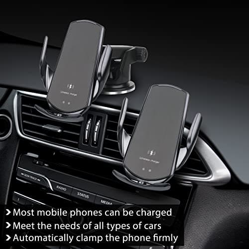 YUSHIHU Wireless Car Charger,15 W Qi Charging Car Phone Holder — view 2