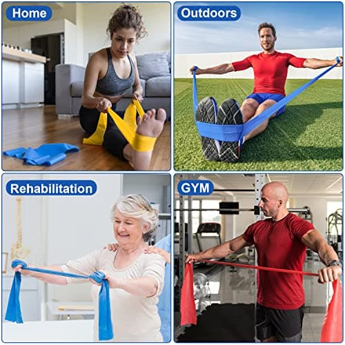 Resistance Exercise Band Kit - Strength Training & Conditioning - Pilates - Resistance Bands for Mobility Strength & Rehab Premium Quality, 3Pack (1.5M-3 Pack) — view 5