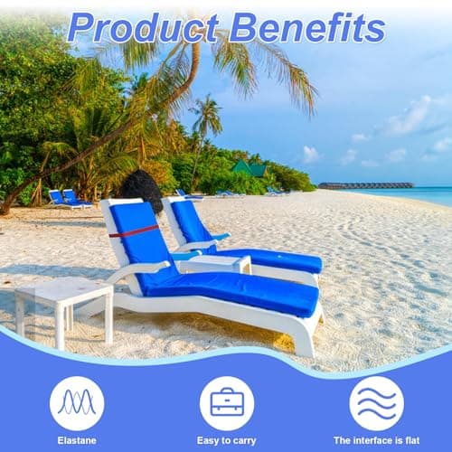 BORISCA 6 Pcs Beach Towel Bands, 3.8x40cm Towel Bands for Sun Loungers with Storage Bag, Elastic Towel Craber for Beach Chair, Towel Bands for Beach, Pool, Cruise Chairs (6 pcs) — view 4