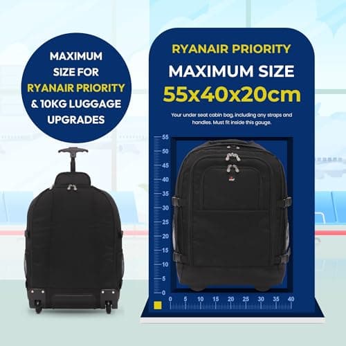 5 Cities 55x40x20cm Ryanair Priority Trolley Backpack, 41L, 2 Wheels — view 5