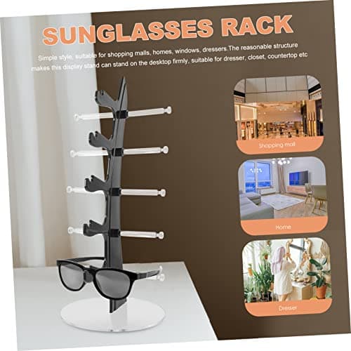 VALICLUD Acrylic Eyeglasses Stand Riser Black Display Rack for Shop — view 6