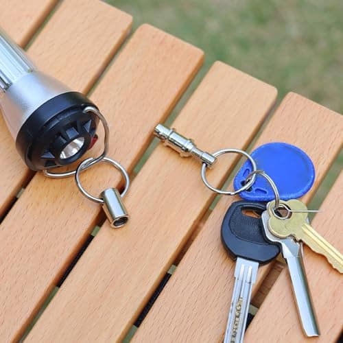JinliangGuo 6Pcs Stainless Steel Quick Release Keychain Set Convenient Practical Metal Detachable Key Ring Pull Apart Snap Double Ring for Outdoor Travel Home Office — view 6