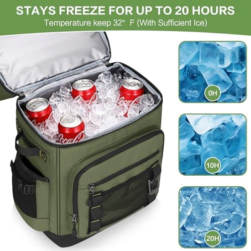 Youngoa 40L Cooler Backpack, Large Leakproof Insulated Cool Bag Rucksack — view 3