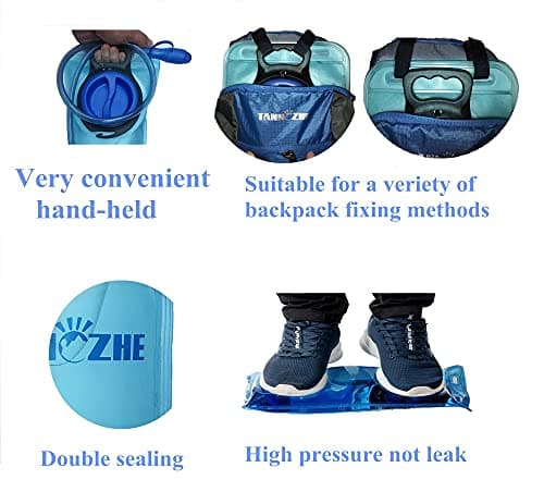 TANNOZHE Hydration Bladder 3 Litre Leak Proof Water Bladder,BPA Free Hydration Pack Replacement,Sports Travel Reservoir Hydration Bag Pack Hiking Outdoor-Blue — view 4