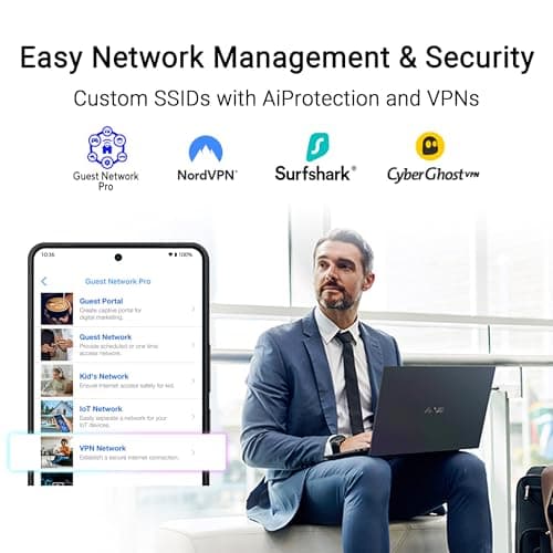 ASUS RT-BE58 Go Dual-band WiFi 7 Travel Router, 3600 Mbps, 4G & 5G Mobile Tethering, Public WiFi (WISP) Mode, 2.5G Port, Guest Network Pro SSIDs, Advanced Network Security & VPNs, USB-C Power Delivery — view 5