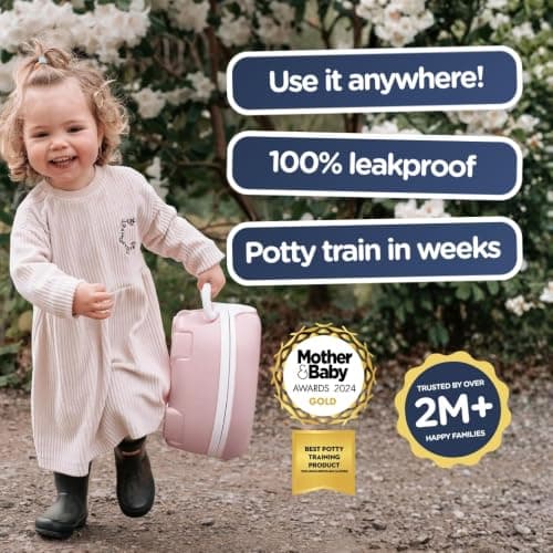 My Carry Potty - Travel Potty, Award-Winning Portable Toddler Toilet Seat for Kids to Take Everywhere (Pink Pastel) — view 6
