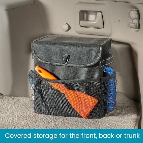 High Road Car Storage Organizer with Lid, Car Storage Box, Multipurpose Back or Front Seat Console or Trunk Organizer, Univeral Fit in All Vehicles — view 2