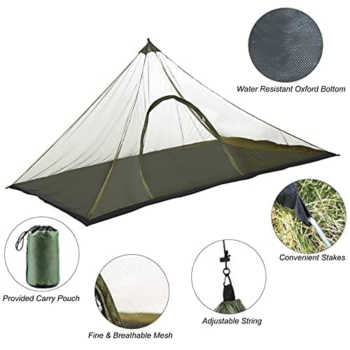 Lixada Camping Tent Mosquito Net with Carry Bag Water Resistant Mosquito Net Outdoor Tent Mesh Tent for Hiking Camping Fishing — view 4