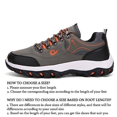 JiuQing Men's Hiking Shoes Low Rise Outdoor Travel Shoes Lightweight Casual Camping Walking Sneakers,Green,10 UK — view 3
