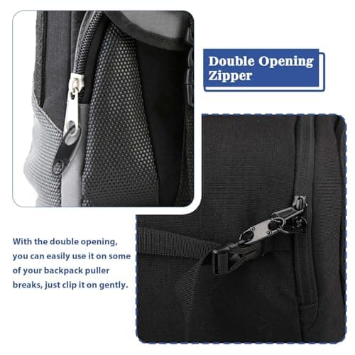 DIVINA VITAE Zipper Clips Anti Theft Deterrent, 6PCS S Carabiner Small Zipper Pull Locks Mini Snap S Hooks for Backpacks Camping Fishing Traveling Outdoor Sports (Black) — view 6