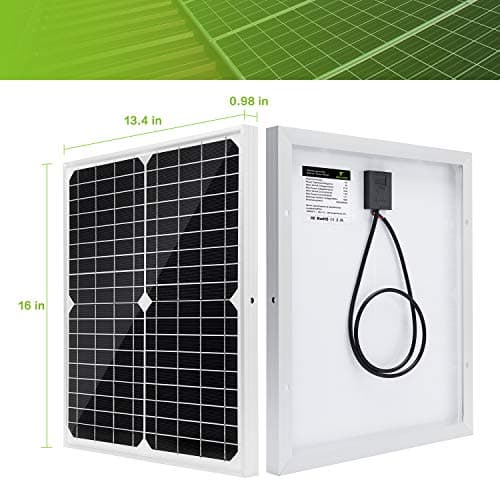 Topsolar 20W 12V Solar Panel kit Battery Charger Maintainer + 10A PWM Solar Charge Controller +Solar Cable for Car RV Marine Boat 12 Volt Battery Off Grid — view 2