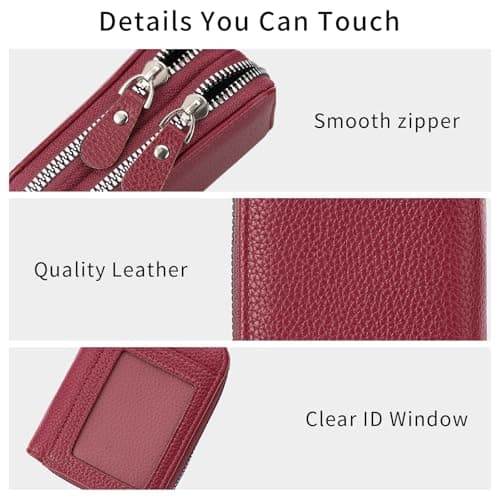 SENDEFN Wallet for Women RFID Blocking Credit Card Holder for Women Small Blocked Accordion Wallets Ladies Purse with Zipper Coin Pocket & ID Window — view 3