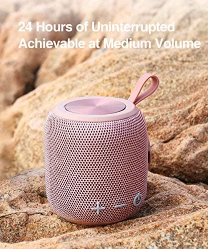 FIGMASU Bluetooth Speaker Portable Bluetooth 5.0 Dual Pairing Wireless Speakers Mini,360 HD Surround Sound & Rich Stereo Bass,IPX7 Waterproof for Travel,Pool and Outdoor(Pink) — view 4