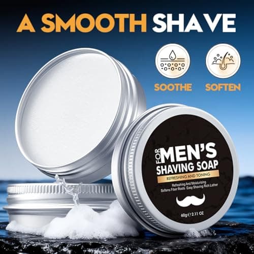 2PCS Shaving Soap for Men, Shaving Cream for Traditional Wet Shave — view 2