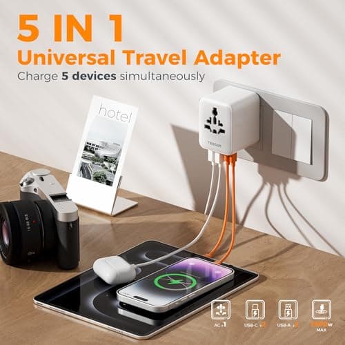 TESSAN Universal Travel Adapter Worldwide with 2 USB C and 2 USB A Ports — view 4