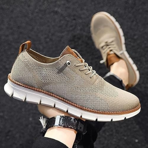 Mens Wearbreeze Shoes, Breeze - Comfortable and Stylish Footwear, Urban - Ultra Comfortable Shoes (Khaki, Adult, Men, 7.5, Numeric, UK Footwear Size System, Wide) — view 3