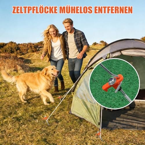 12 Pack Heavy Duty Metal Tent Pegs, Screw In Tent Pegs with Drill Adapter — view 6