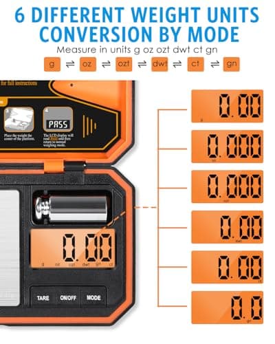 Brifit 500g Digital Kitchen Scale, High-Precision Pocket Scale with 50g Calibration Weight, Portable Jewelry Scale with Tare Function, Unit Conversion & Backlit LCD, 0.01g Accuracy, Batteries Included — view 3