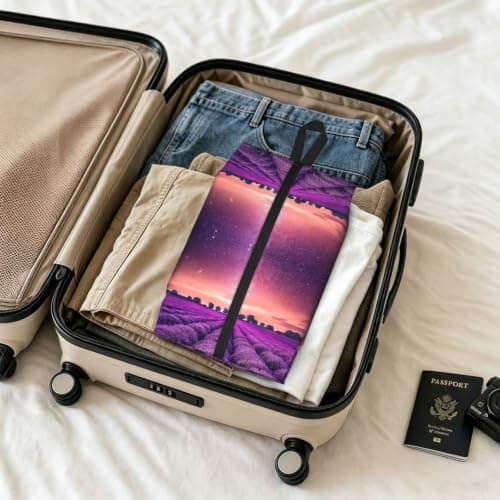 Lavender Fields Print Waterproof Shoe Bag Travel Bag with Carry Strap Storage Bag Versatile Cosmetic Bag-2pcs — view 6