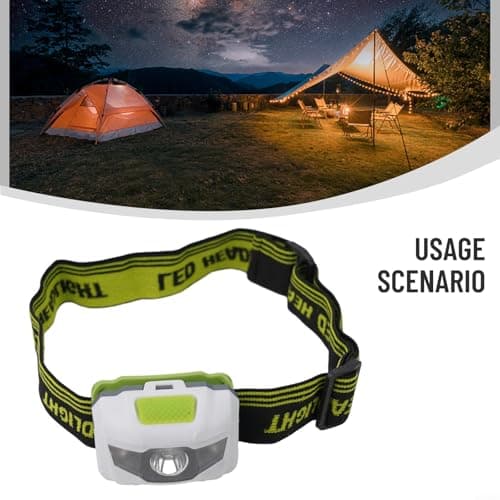 LED Headlamp with Red and White Light, 1000 Lumen Super Bright Head Torch with 90° Adjustable Angle, IPX4 Water Resistant for Outdoor Activities — view 4