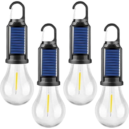 Solar Camping Light 8-Pack, Rechargeable Tent Lamp with Hook, Vintage Outdoor Design for football Field, Garden, Patio