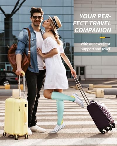 CAMBIVO Compression Socks for Women & Men 2 Pairs, Travel Flight Socks — view 6
