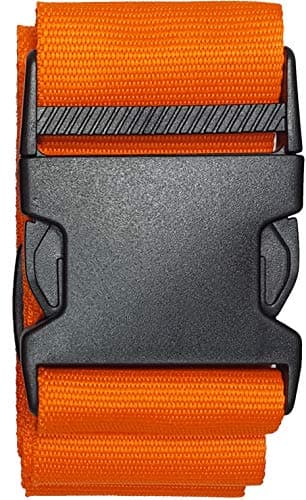 Personalised Luggage Strap with Name – Custom Embroidered Suitcase Belt 180cm x 5cm – Adjustable Travel Baggage Strap for Easy Identification – 100% Polypropylene Material (Orange)
