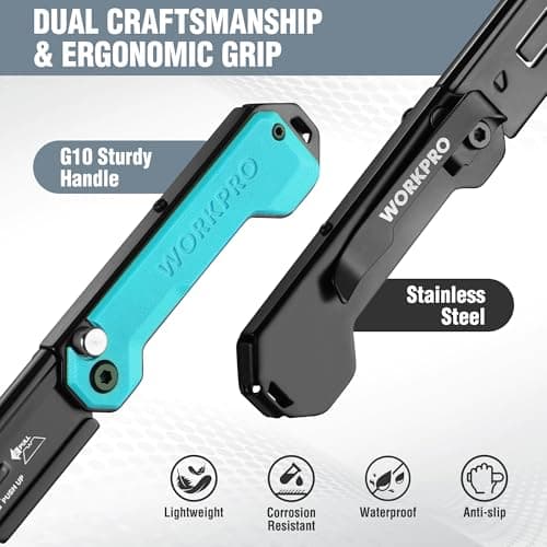 WORKPRO Folding Utility Knife with 10 SK5 Blades, Box Cutter with Belt Clip — view 2