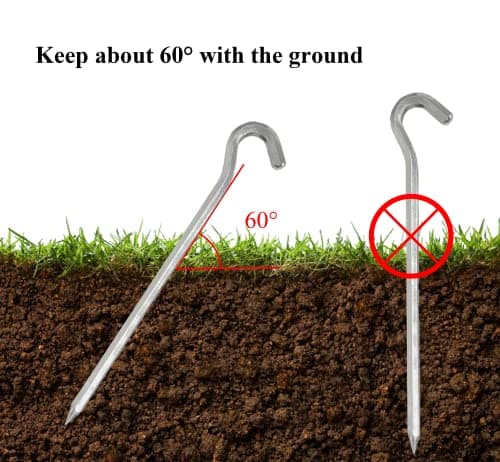 Olicky Tent Pegs Metal Heavy Duty Tent Hooks Aluminum Alloy Camping Hard Ground Pegs for Football Net Tarpaulin and Outdoor - 8Pcs — view 4