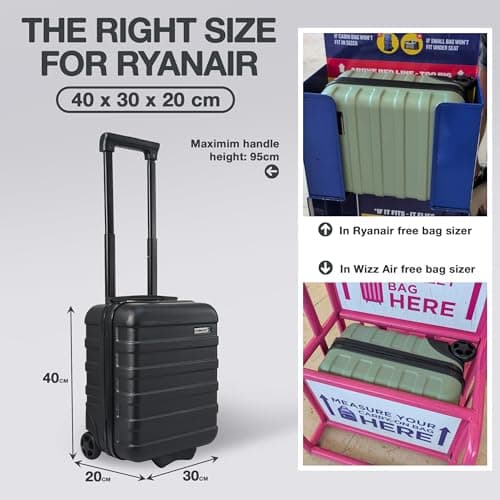 CabinMax Underseat Cabin Suitcase, Ryanair Cabin Bag 40x30x20 Hand Luggage — view 4