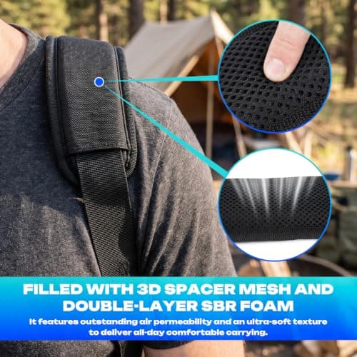 KawaGebo Kamp 67''Universal Shoulder Strap, Bag Strap Mesh Breathable Thick Padded Replacement with Adjustable Buckles and Metal Hooks for Luggage, Backpack, Duffle Bag 3D Spacer Comfortable — view 4