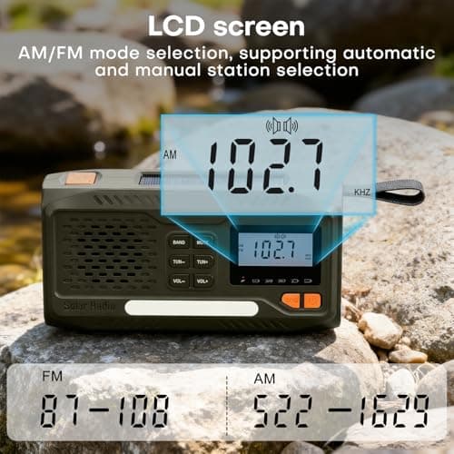 Joudix Wind Up Solar Radio,4500mAh Rechargeable Portable Emergency Radio — view 4