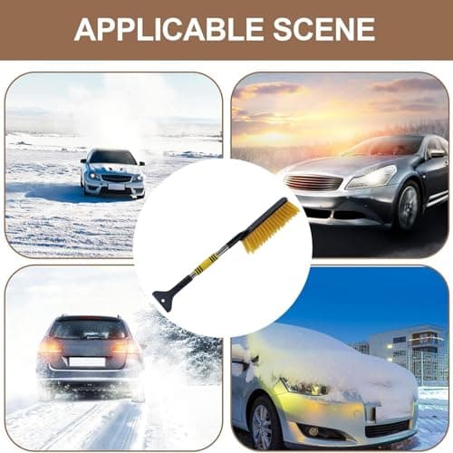 Ice Scraping Wand - Adjustable Auto, Heavy Duty Frost Remover, Broom Head, Padded Handhold, Portable Windscreen Cleaner Kit | Travel Safety Equipment for Cars Estates Journe — view 5