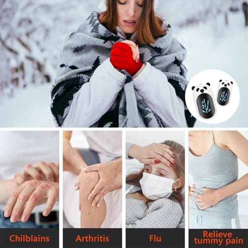 Aussido Rechargeable Hand Warmers 2 Pack, 6000mAh 20Hrs Long-Lasting Heat, Electric Hand Warmer for Camping Hiking Fishing, Portable Handwarmers for Men Women (Panda Shape） — view 6
