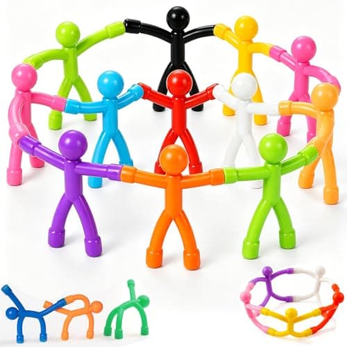 12-Piece Magnetic Men Fidget Toys Kids, Magnetic Fidget Toy, Magnetic Fidget Toys, Novelty Magnet Men Desk Accessories, Colorful Fidget Decor for Office Whiteboard and Refrigerator
