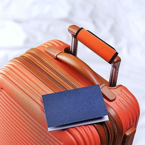 WLLHYF 2 Pack Luggage Handle Wraps Nylon Suitcases Cover Luggage Ribbon Comfort Soft Identification Strap Flying Airplane Accessories Cruise Must Have Bright Orange — view 4