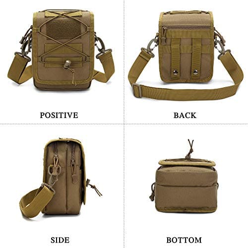 HUNTVP Messenger Bag Tactical Cross Body Bag Men Military Shoulder Bags Laptop Pack for Men Women Work Travelling Camping Hiking Outdoor (Black/Brown/Grey/Green) — view 2