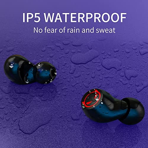 AMAFACE Wireless Earbuds,Bluetooth Earbuds with Microphone Comfort&Lightweight in Ear Headphone with Deep Bass 3D Surround Stereo,Portable Mini Captain Charging Case for Sport — view 6